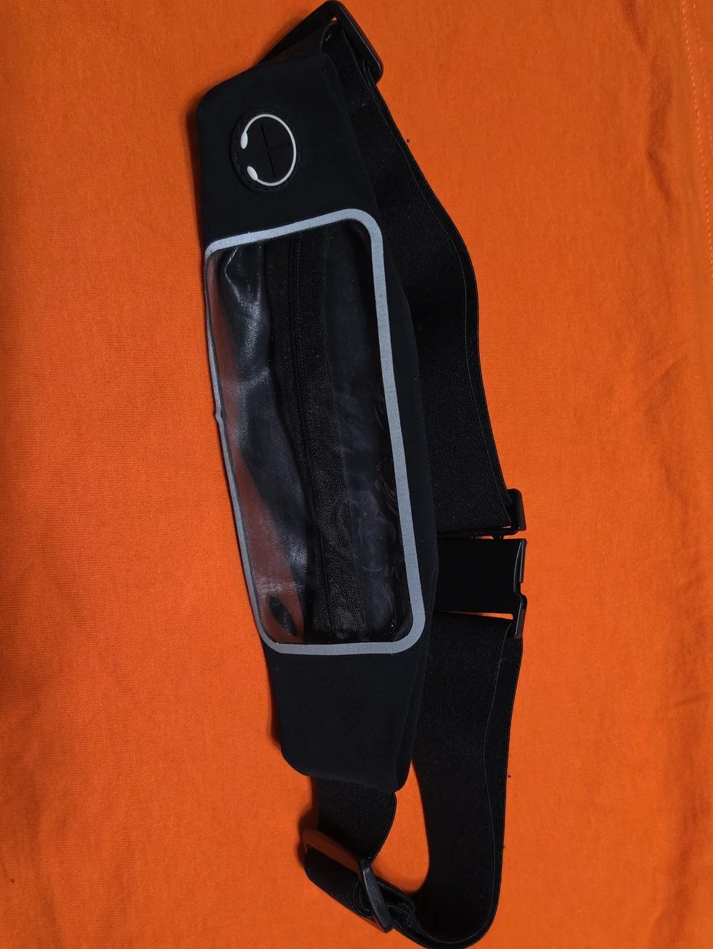 Source Unknown Black & Gray Running Waist Phone Belt with Clear Window